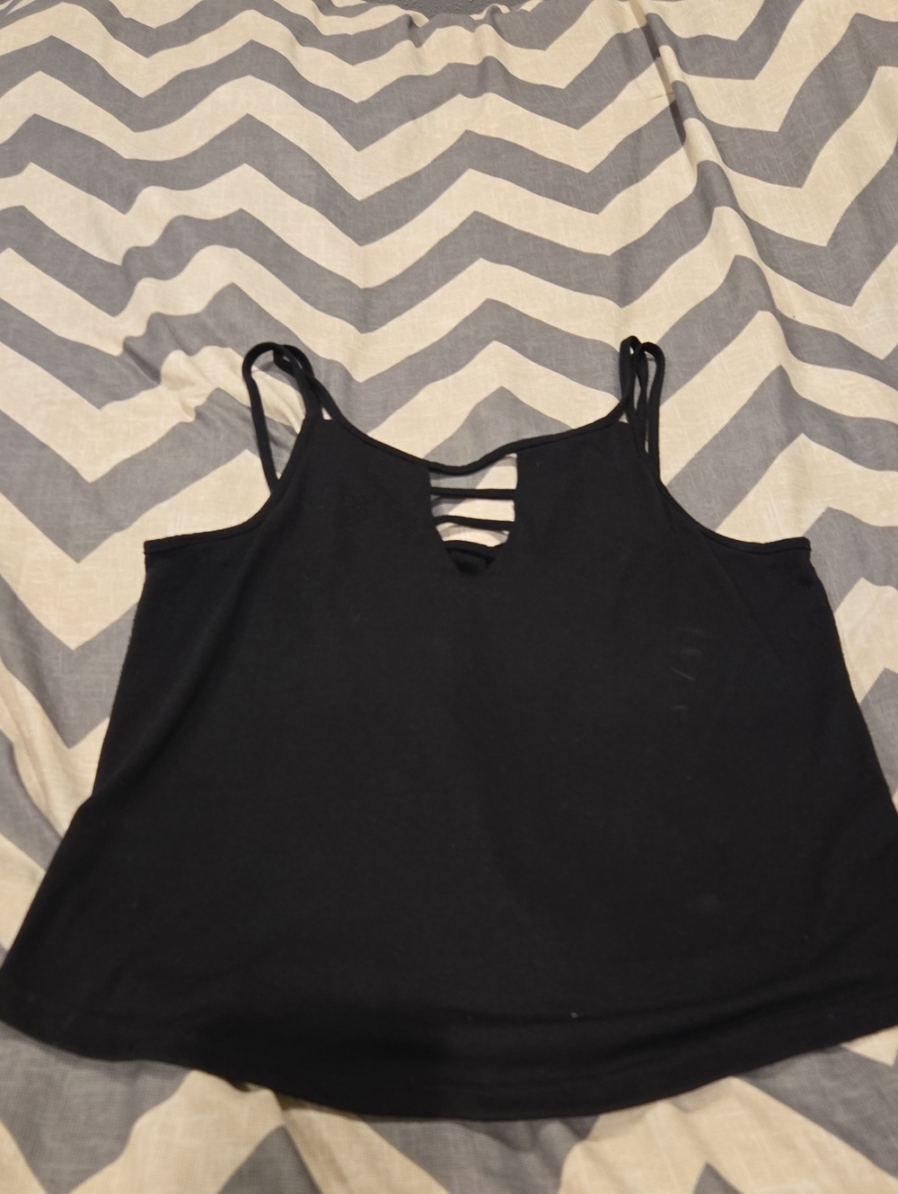 SHEIN Black Double-Strap Ladder V-Neck Camisole